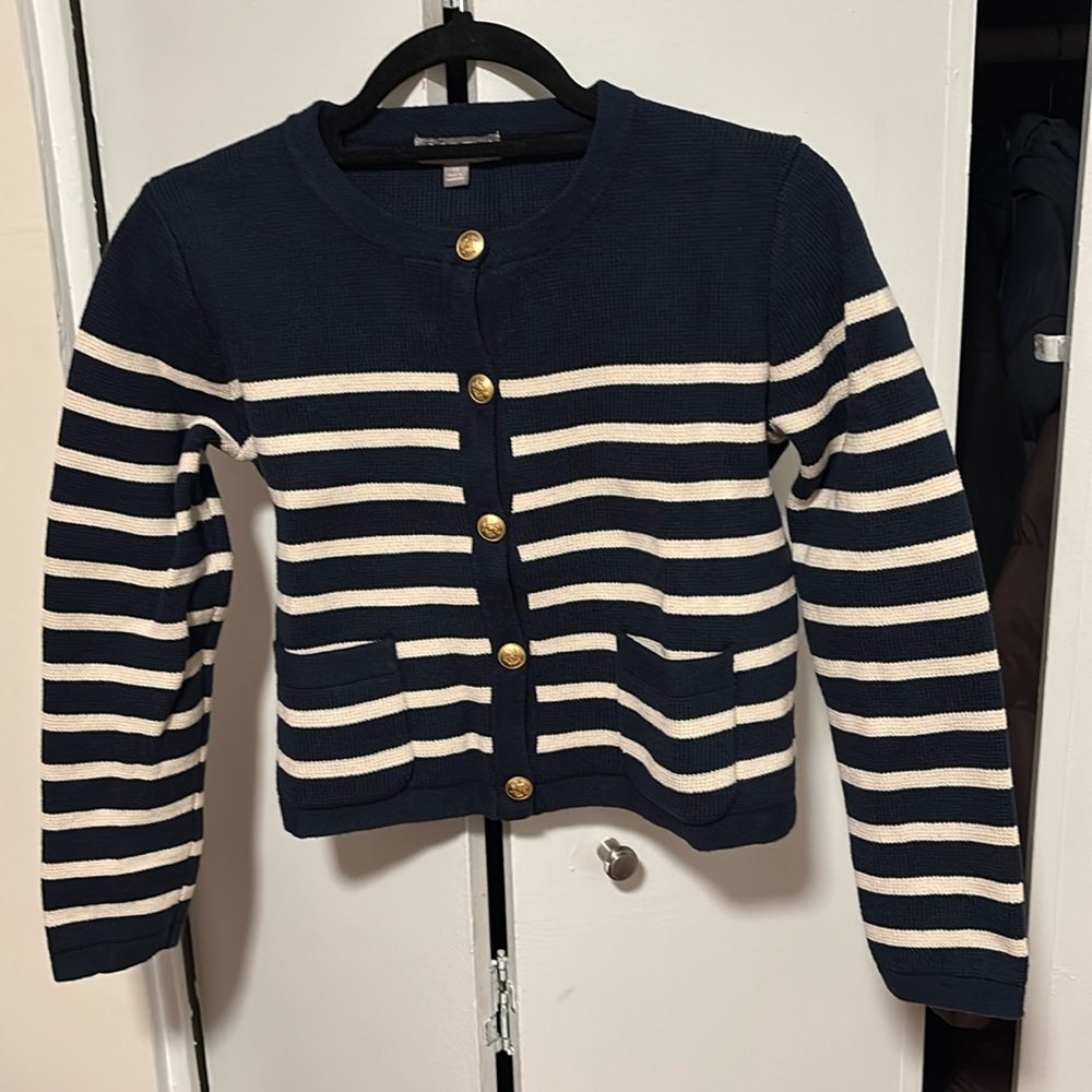 J.Crew Emilie Cardigan Navy/Cream Size XS
